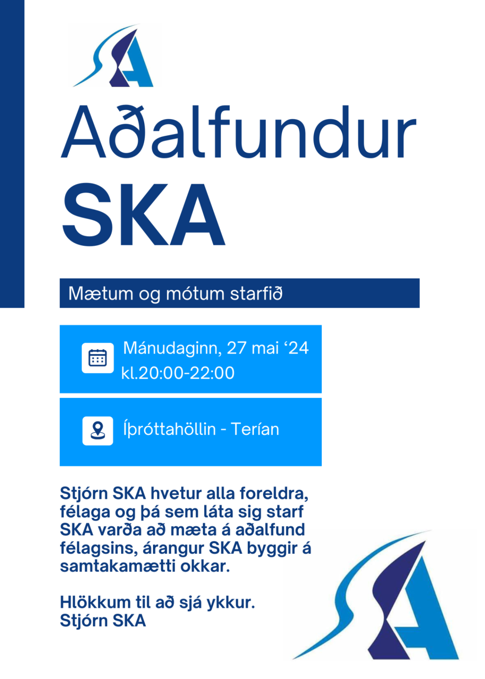 Aðalfundur SKA 27. maí