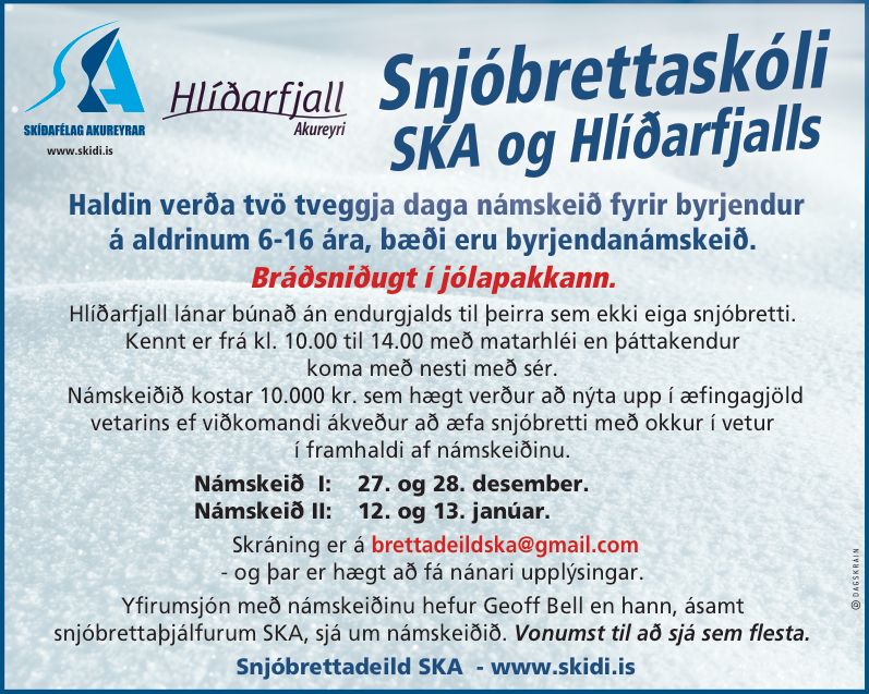 Byrjendanámskeiði á snjóbrettum frestað