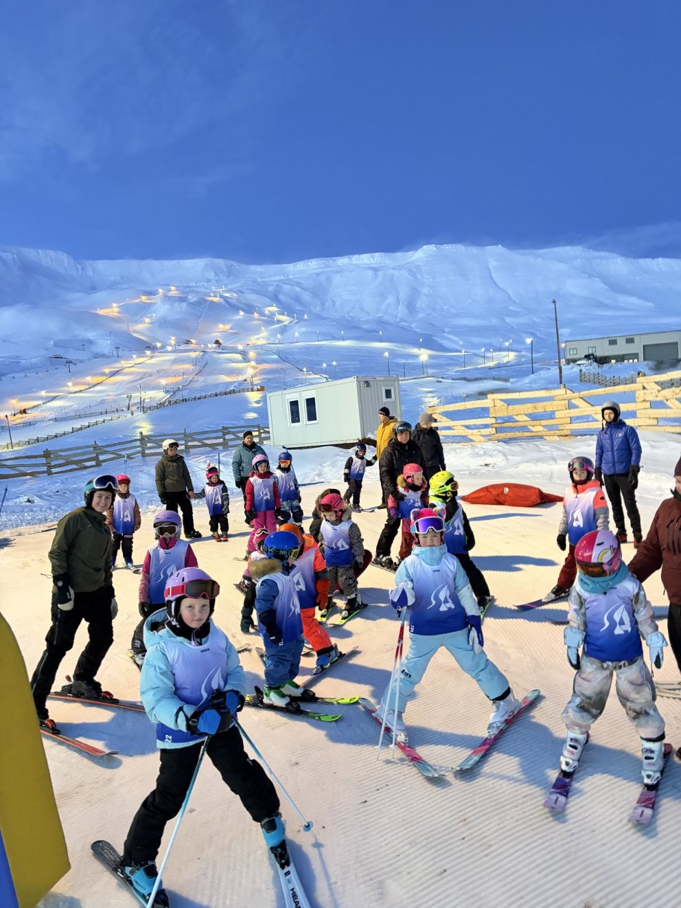 Fyrsta æfing Laugardagshópsins í fjallinu í morgun