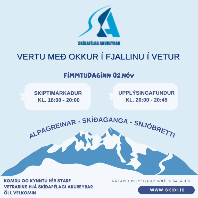 Skiptimarkaður og kynningarfundur 2. nóvember