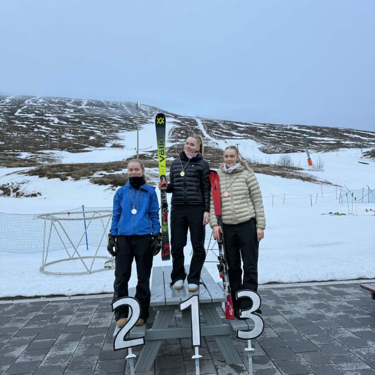 Um helgina fór fram FIS Bikarmót í svigi á Dalvík