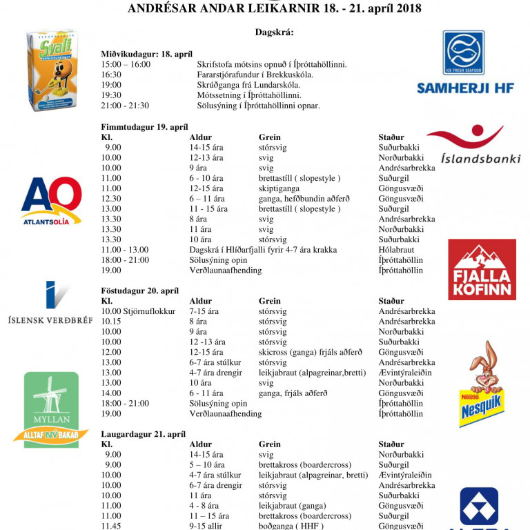 Andrésar Andar leikarnir hefjast í næstu viku