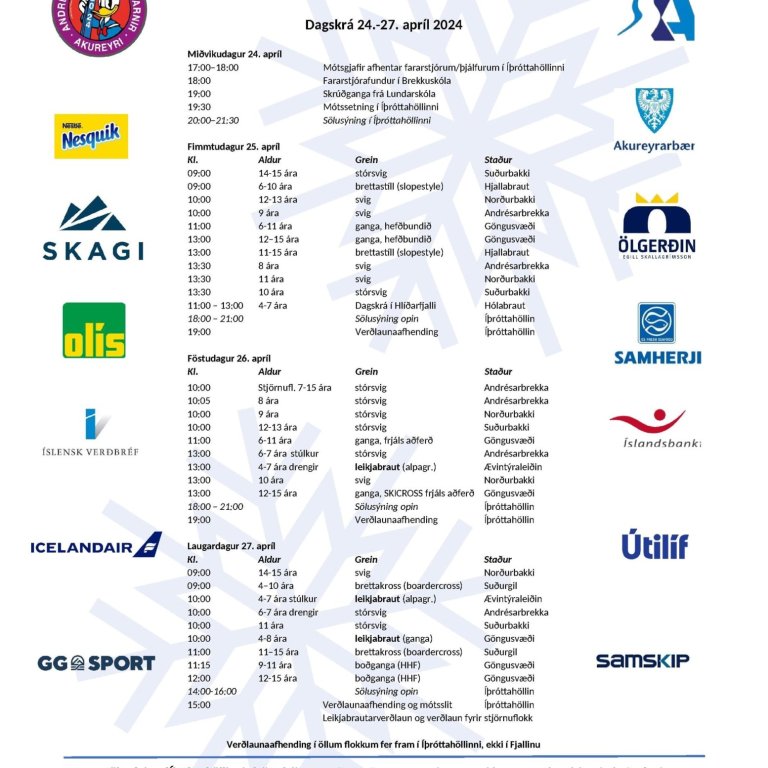 Nú styttist í Andrésar Andar leikana 2024