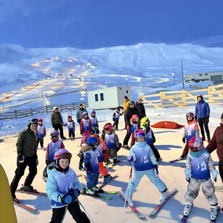 Fyrsta æfing Laugardagshópsins í fjallinu í morgun