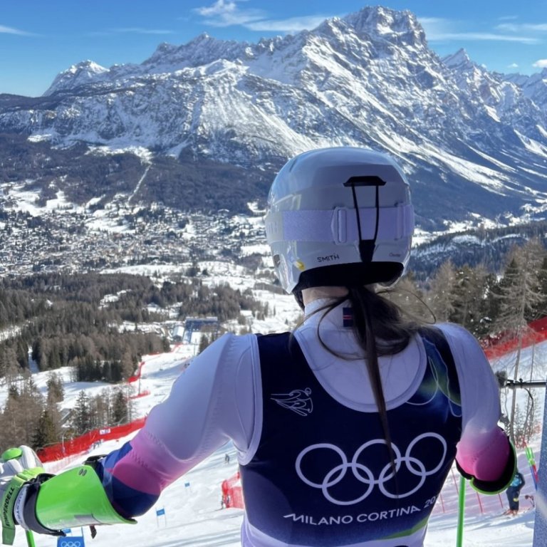 Sonja Lí keppti í stórsvigi á Ólympíuleikunum í dag